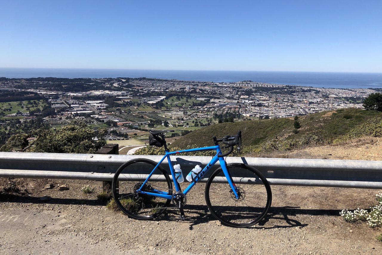 Atop San Bruno Mountain. I crashed on the descent shortly after taking this picture.